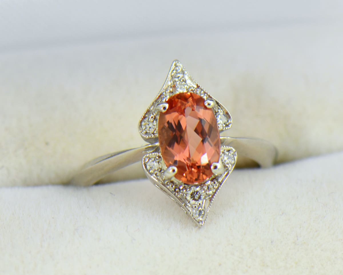 Peach topaz 2025 ring