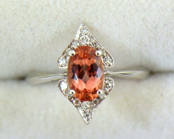 Gina s Mid Century White Gold Peach Pink Imperial Topaz Ring 4.JPG