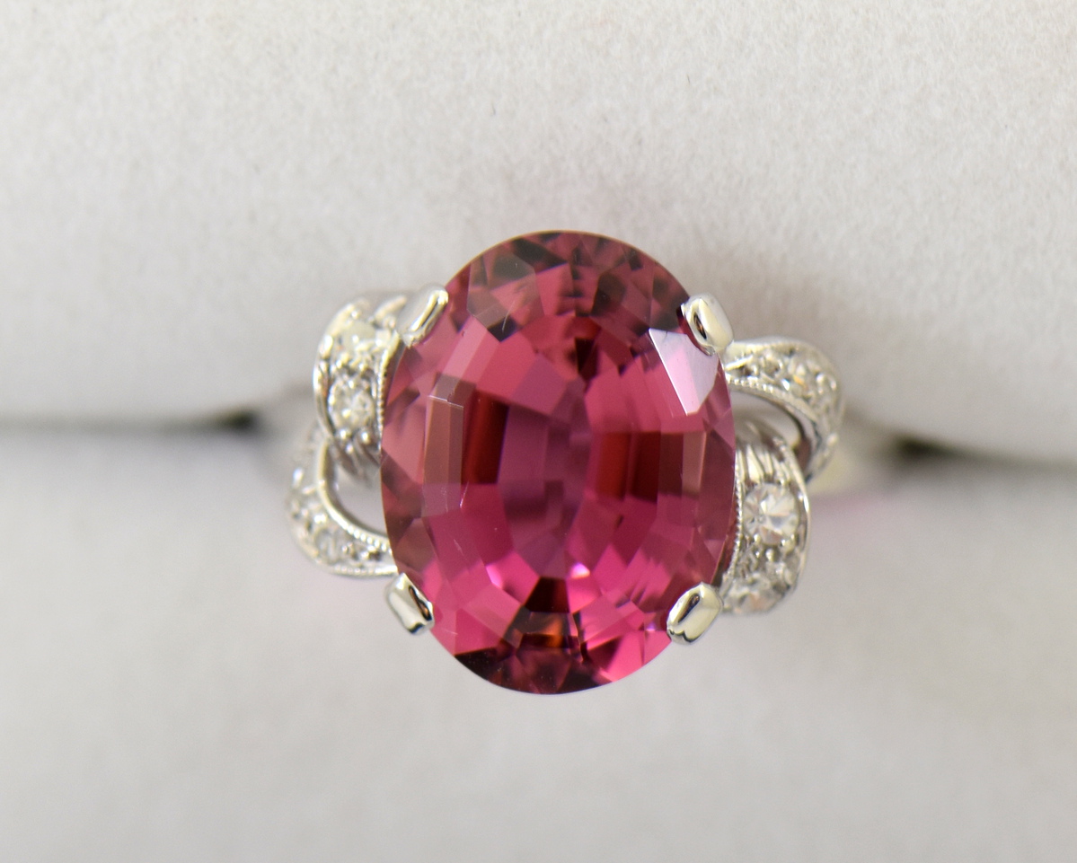 9ct Rose Gold Pink Tourmaline Ring with Hammered Texture – To Hold And To  Have