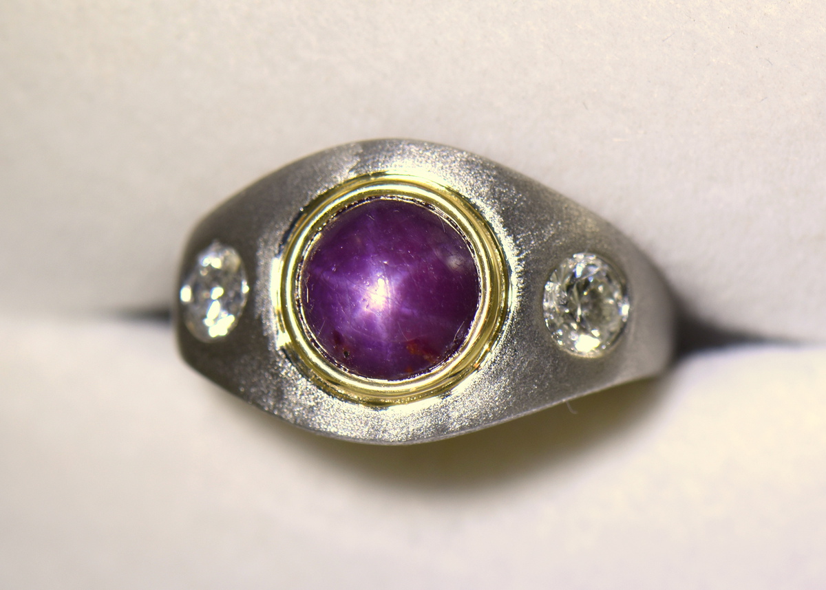 Custom Star Ruby & Diamond Gents Ring in Platinum | Exquisite Jewelry ...