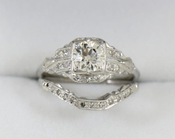 G Art Deco Engagement Ring with Custom Diamond Shadow Wedding Band.JPG