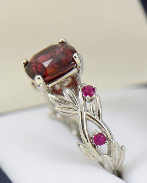 G Custom 7ct Garnet Floral Engagement Ring with Ruby Leaves in band 3.JPG