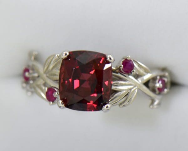 G Custom 7ct Garnet Floral Engagement Ring with Ruby Leaves in band 4.JPG