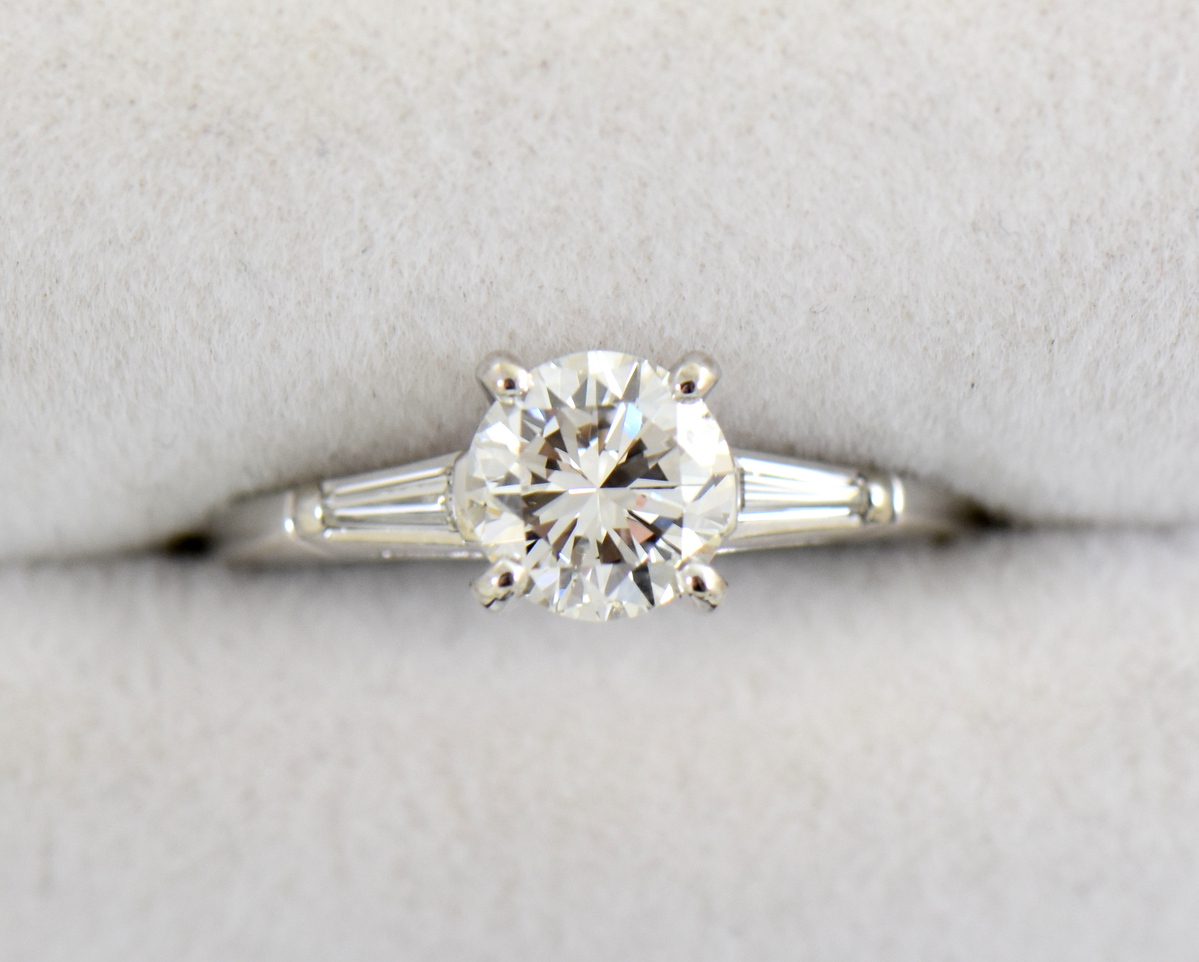 persoon Conclusie Snooze Mid-Century Tiffany Style 1ct Diamond Engagement Ring 