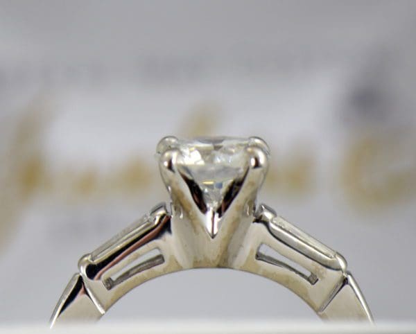 Mid Century Platinum 1ct Diamond Ring with Baguette accents 3.JPG