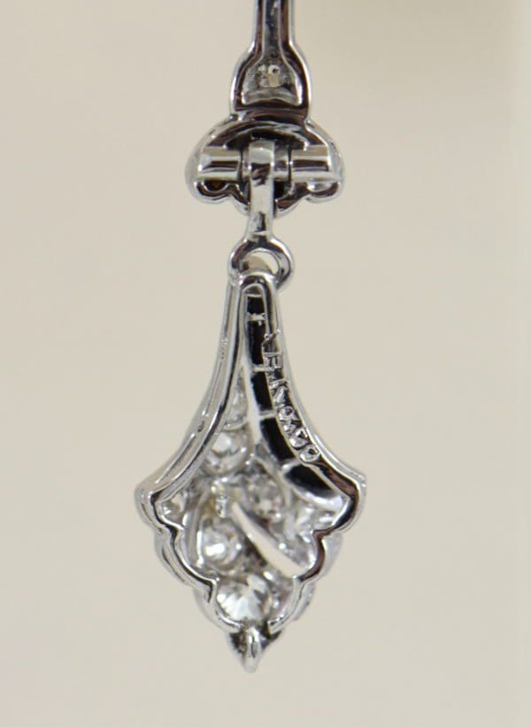 Original Art Deco Platinum Diamond Calibre Onyx Flapper Earrings 5.JPG