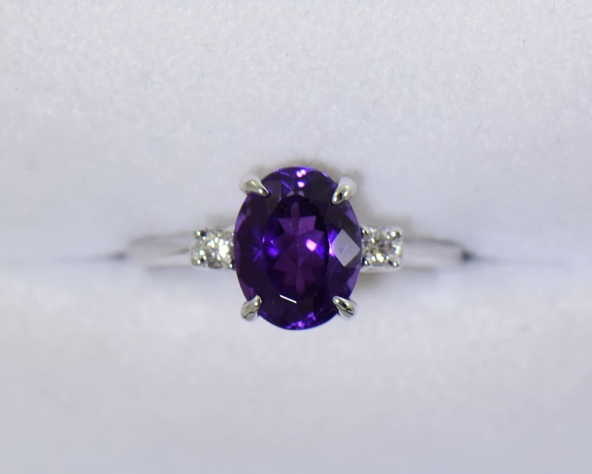 Classic Royal Purple Amethyst Diamond Ring Exquisite Jewelry for Every Occasion FWCJ