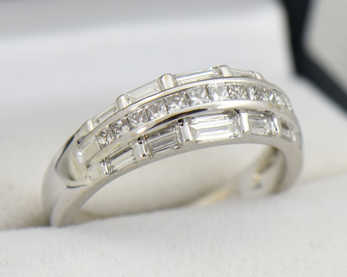 Baguette and princess store cut diamond band