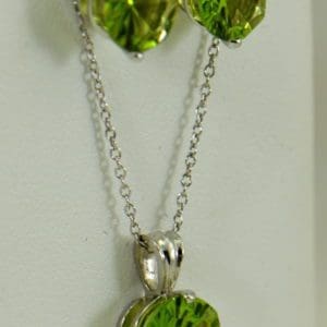 concave cut peridot stud earrings and pendant 14kw 4.JPG