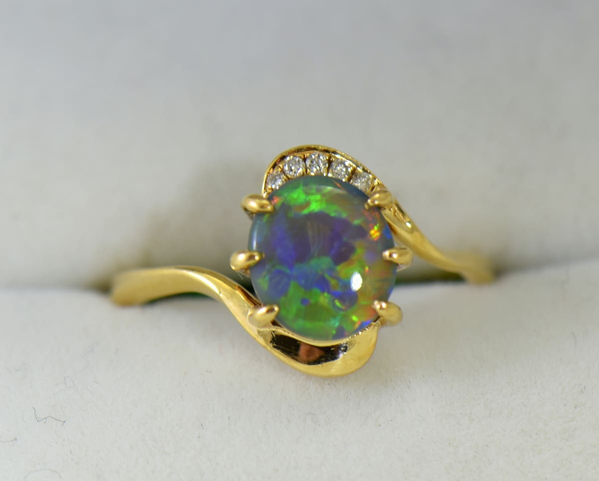 Australian black opal outlet rings