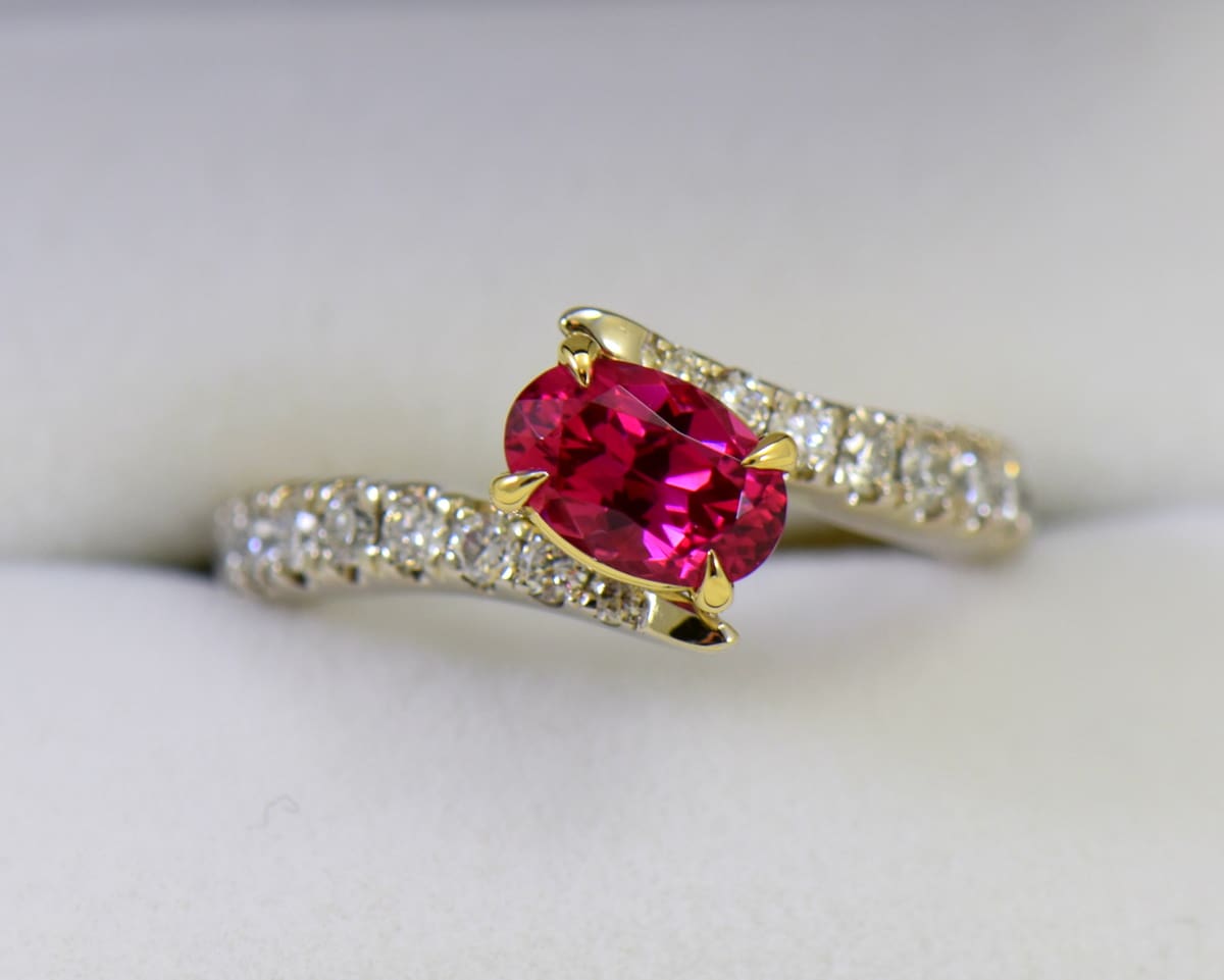 Neon Reddish Pink Spinel Diamond Bypass Ring Exquisite Jewelry for Every Occasion FWCJ