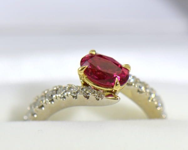 Burmese Neon Redish Pink Spinel set in white gold bypass ring 6.JPG