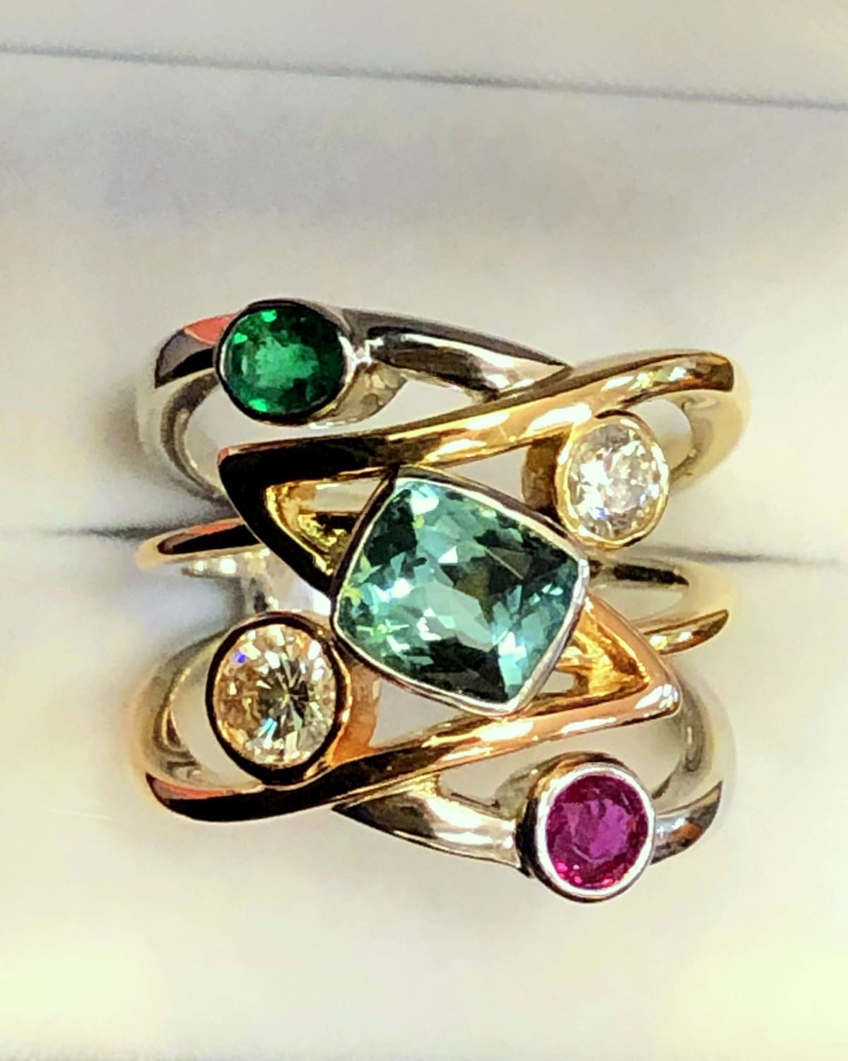 Diamond top mothers ring