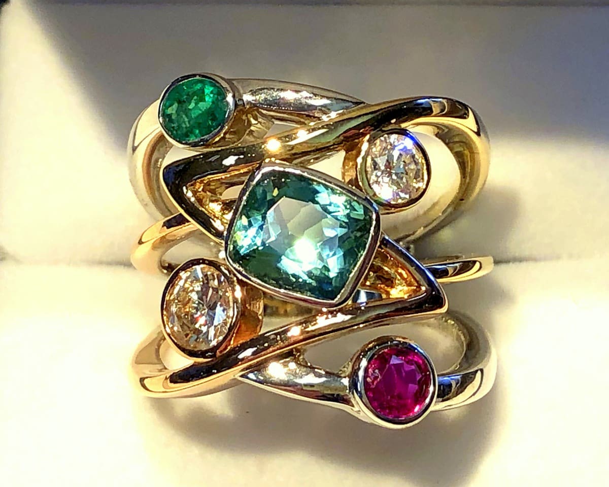 Diamond top mothers ring
