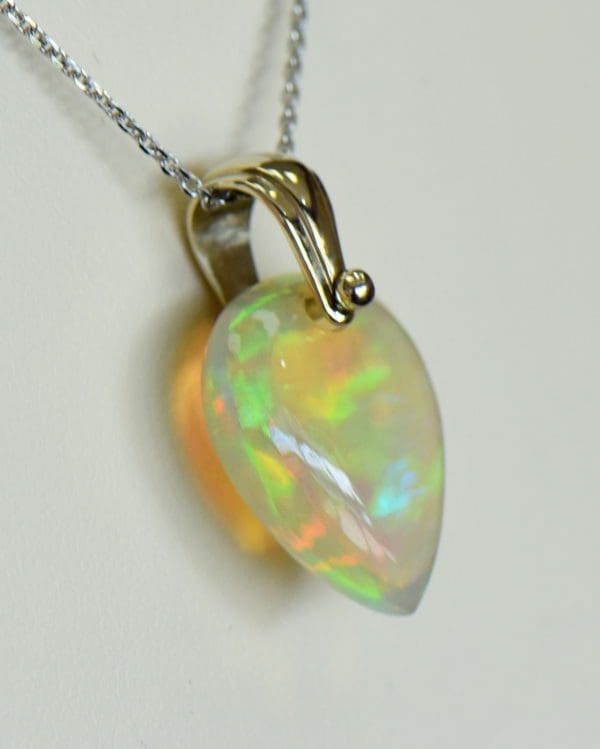 Ethiopian crystal opal bead pendant in white gold 5.JPG