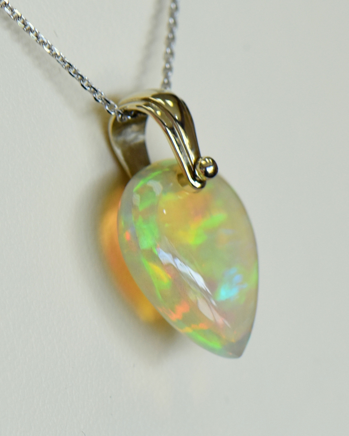 Pear Shape Ethiopian Opal Bead Reversible Pendant