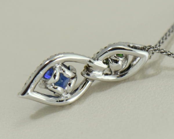 Green Tsavorite Blue Sapphire Pendant with Diamond Accents 3.JPG