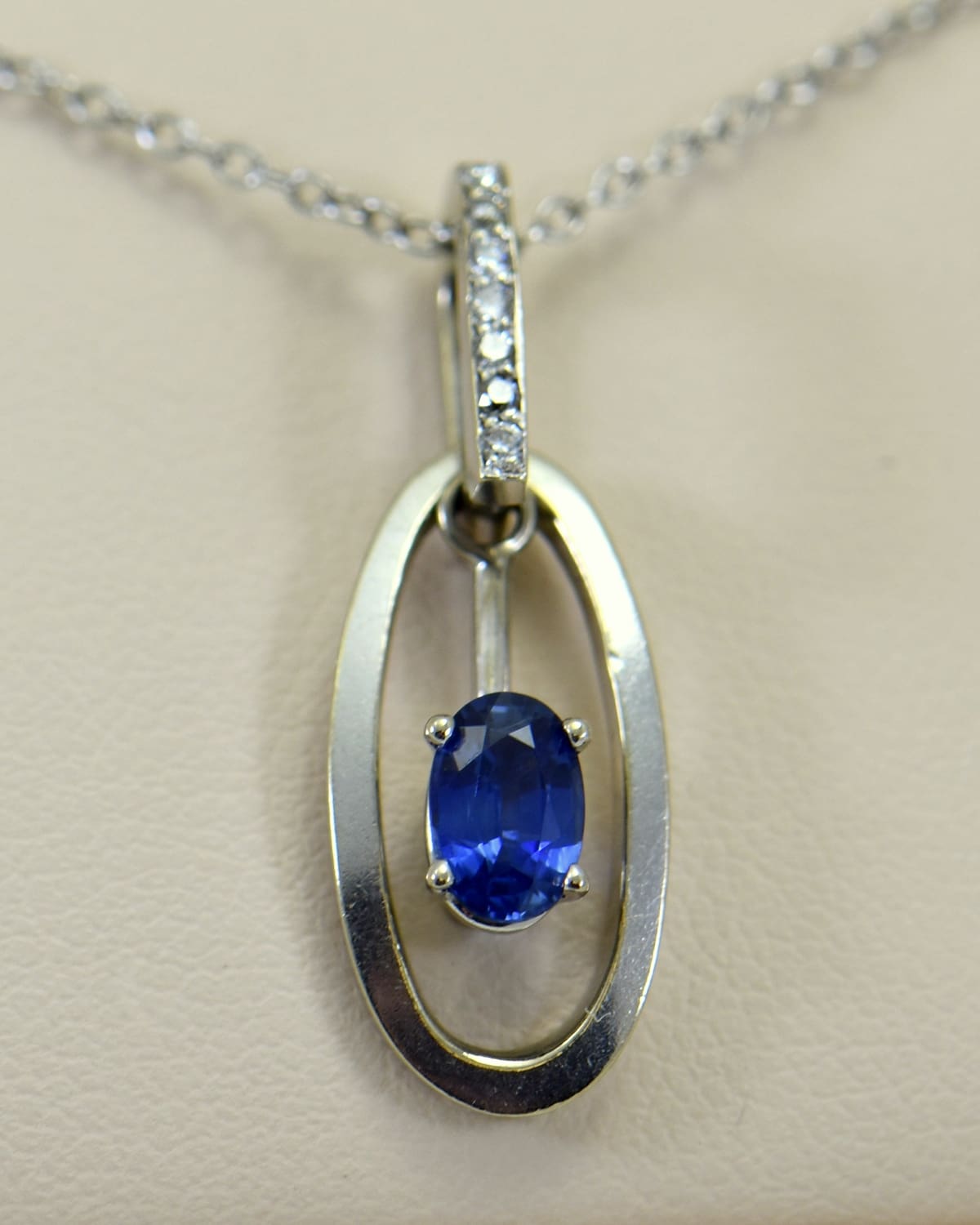 Modern Estate Sapphire Diamond Hinged Pendant