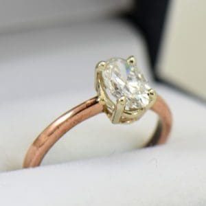 1ct oval diamond solitaire rose gold engagement ring