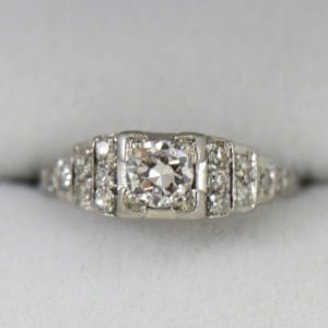 Art Deco .33ct platinum engagement ring with stair step diamond accents 4.JPG