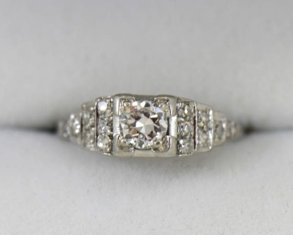 Art Deco .33ct platinum engagement ring with stair step diamond accents 4.JPG
