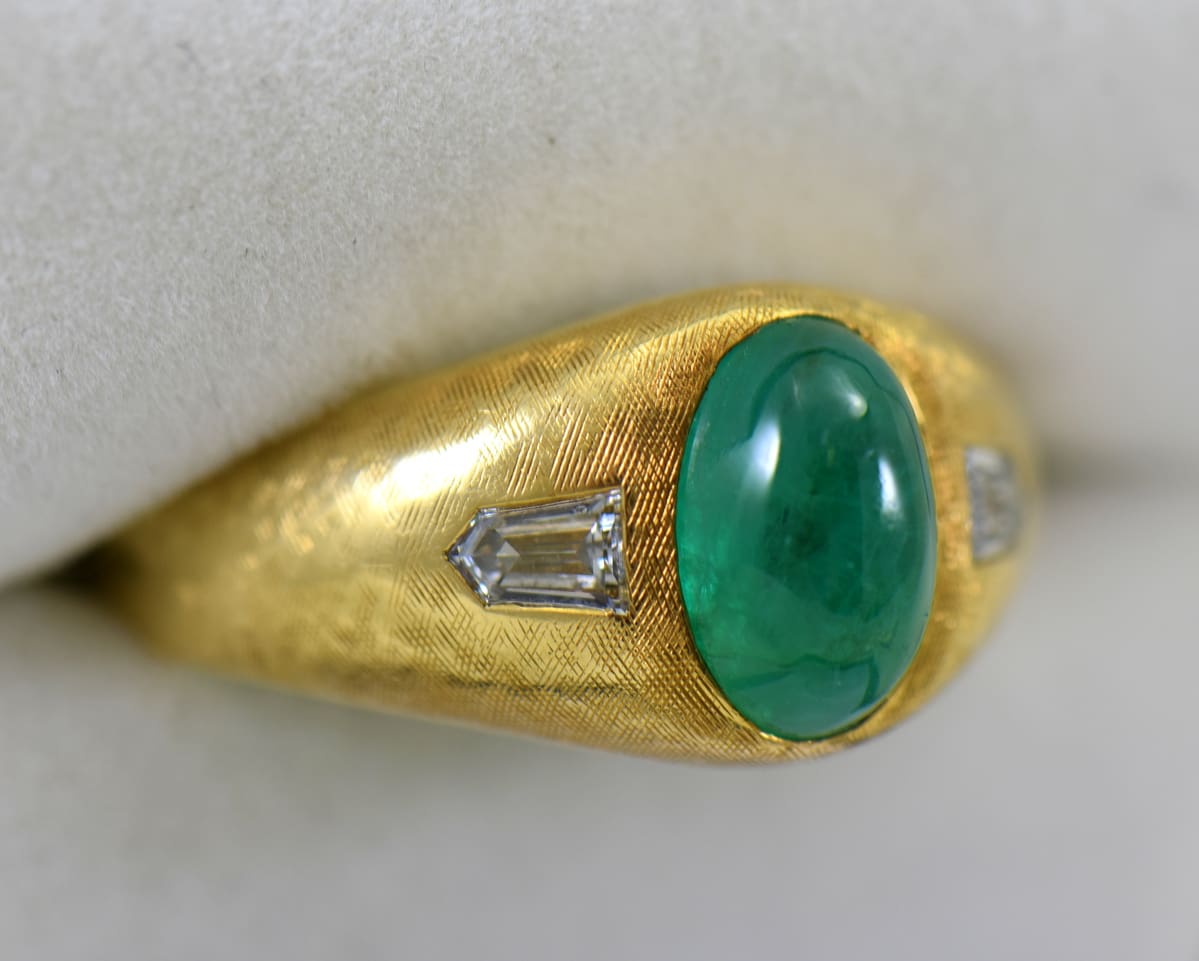 Vintage mens emerald ring sale