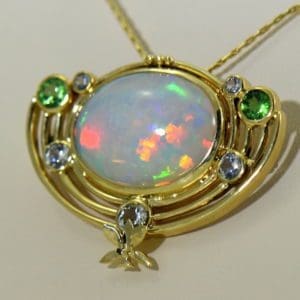 G Custom Nouveau Style Pendant with Opal Tsavorite White Sapphire Orchids 2.JPG