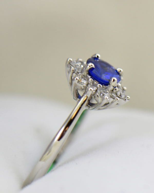 Unheated Round Blue Sapphire Diamond Star Shaped Engagement Ring 4.JPG