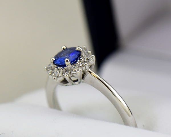 Unheated Round Blue Sapphire Diamond Star Shaped Engagement Ring 5.JPG