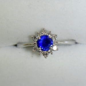 Unheated Round Blue Sapphire Diamond Star Shaped Engagement Ring 8.JPG