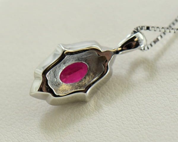 custom vintage style white gold pendant earring set with burmese jedi red spinels 1.JPG
