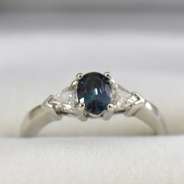 Brazilian alexandrite .63ct trillion diamond ring white gold 2.JPG