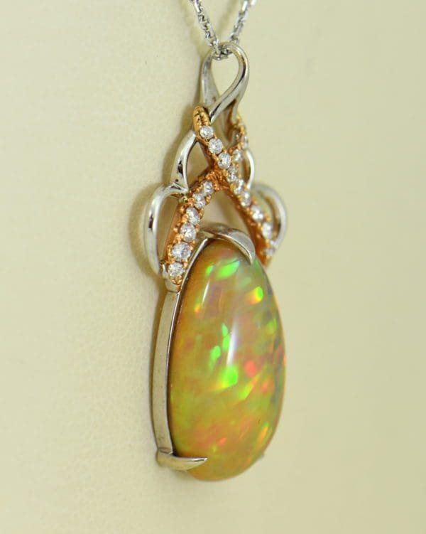 Ethiopian Opal Pendant In Twotone Gold with Snakeskin pattern 2.JPG