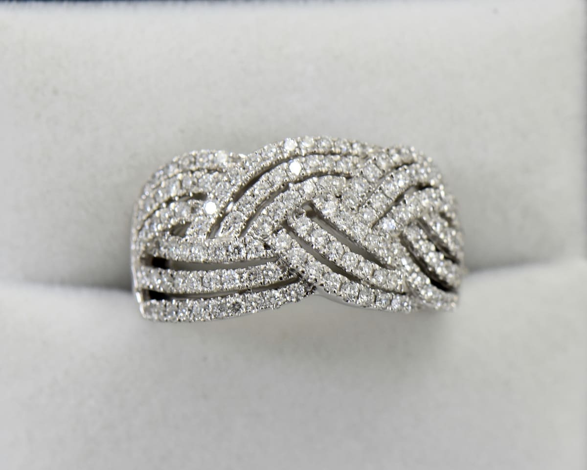 Basket weave discount diamond ring