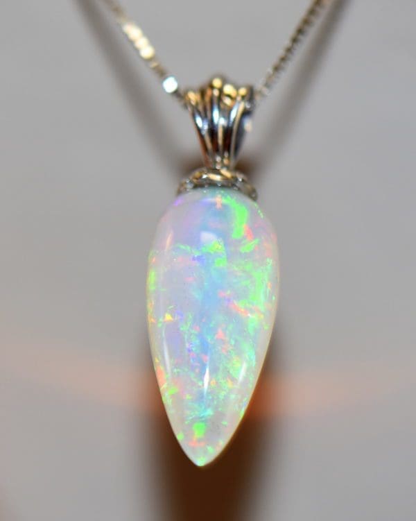 Reversible Opal Pendant in 14k white gold Carrot Shaped.JPG