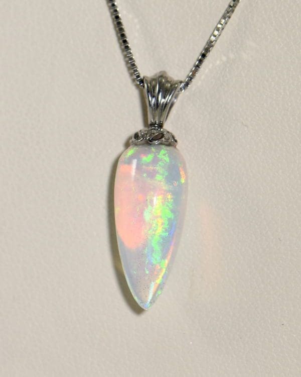 Reversible Opal Pendant in 14k white gold Carrot Shaped 2.JPG