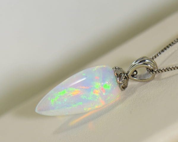 Reversible Opal Pendant in 14k white gold Carrot Shaped 3.JPG