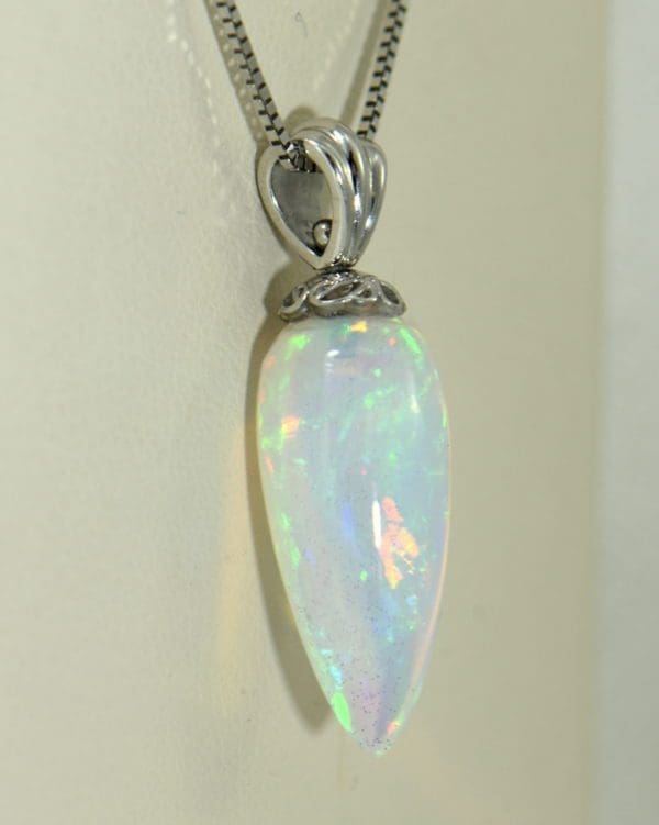 Reversible Opal Pendant in 14k white gold Carrot Shaped 4.JPG