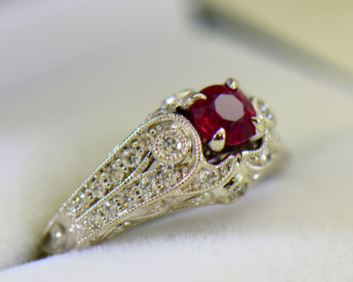 Ruby art discount deco ring