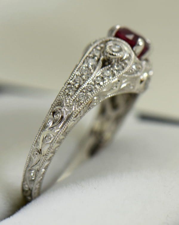 art deco style natural ruby and diamond ring in white gold 5.JPG