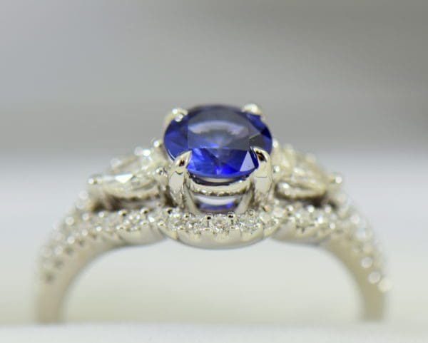blue violet round sapphire and pear diamond engagement ring 3.JPG
