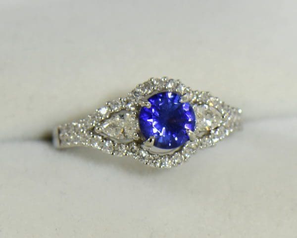 blue violet round sapphire and pear diamond engagement ring 5.JPG