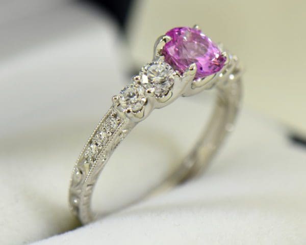 bubblegum pink sapphire engagement ring in white gold with diamonds 3.JPG