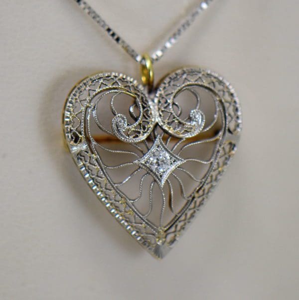 art deco filigree heart necklace with diamond accents.JPG