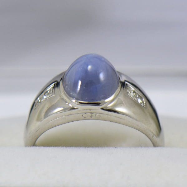 mens art deco star sapphire ring periwinkle blue white gold.JPG