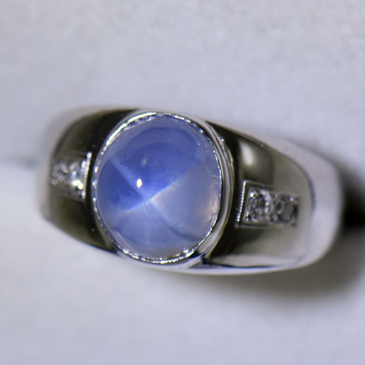 Vintage mens deals star sapphire ring