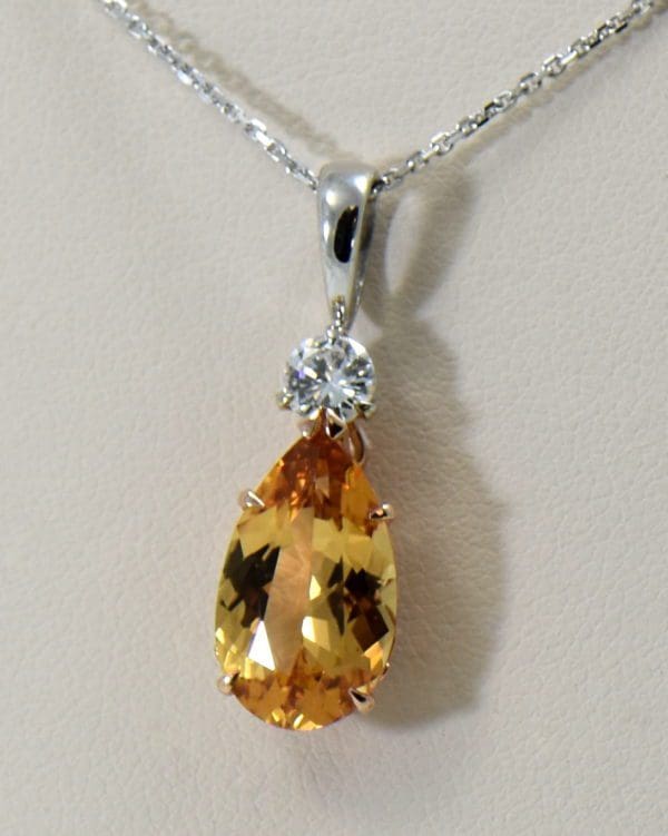 88801181 pear imperial golden topaz and diamond pendant 2