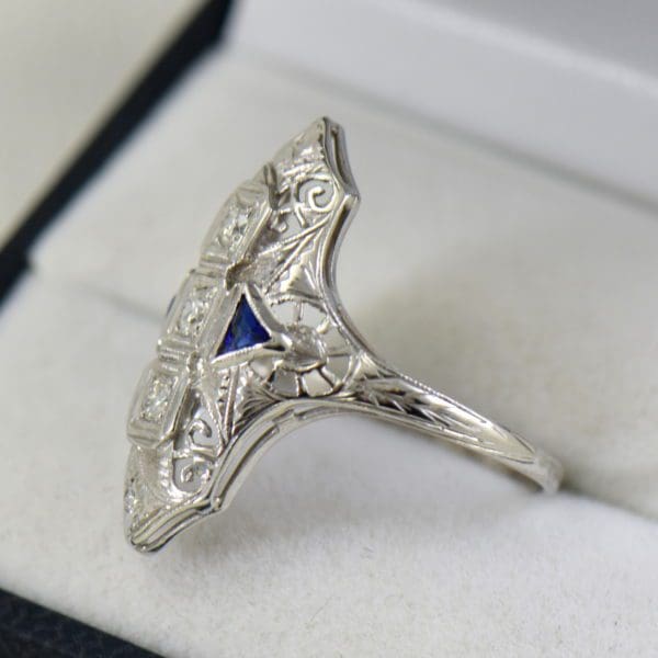 art deco dinner ring with diamond and sapphire filigree 3.JPG