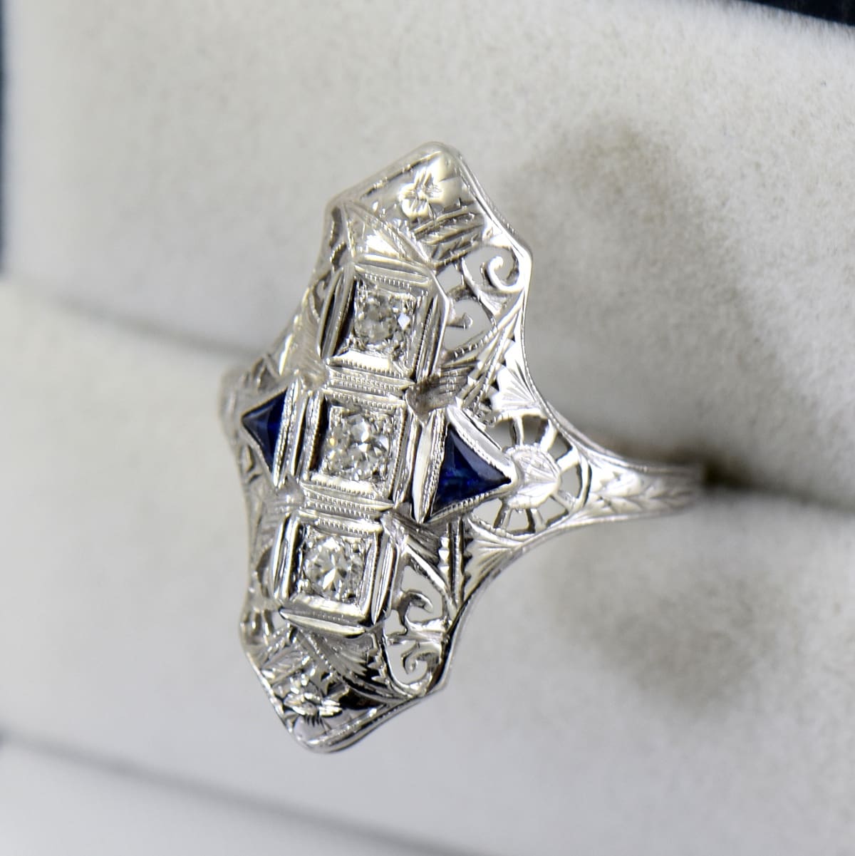 Art Deco Diamond Platinum Ring 1.62ct | Philip Lloyd Jewellers