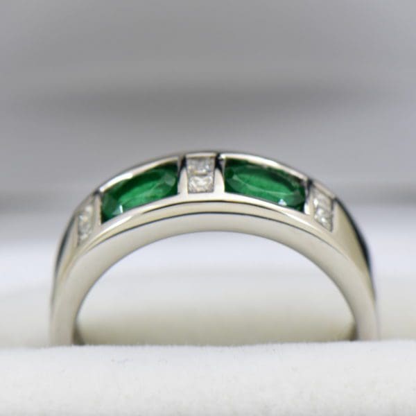 custom mens emerald wedding ring made from grandma s earrings 4.JPG
